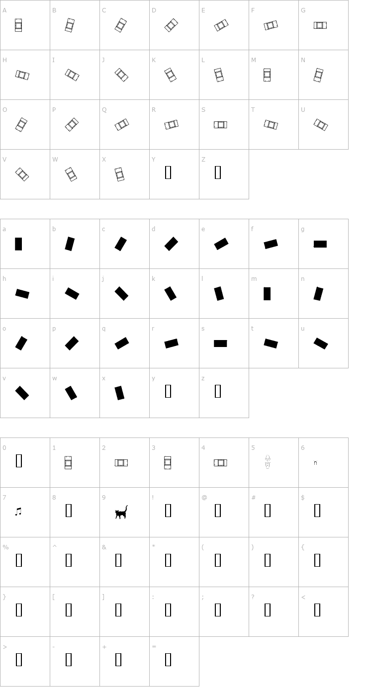 Character Map Car Font
