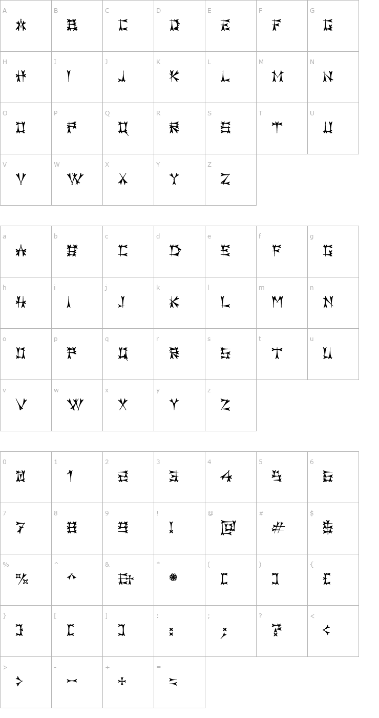 Character Map Carbolith Font