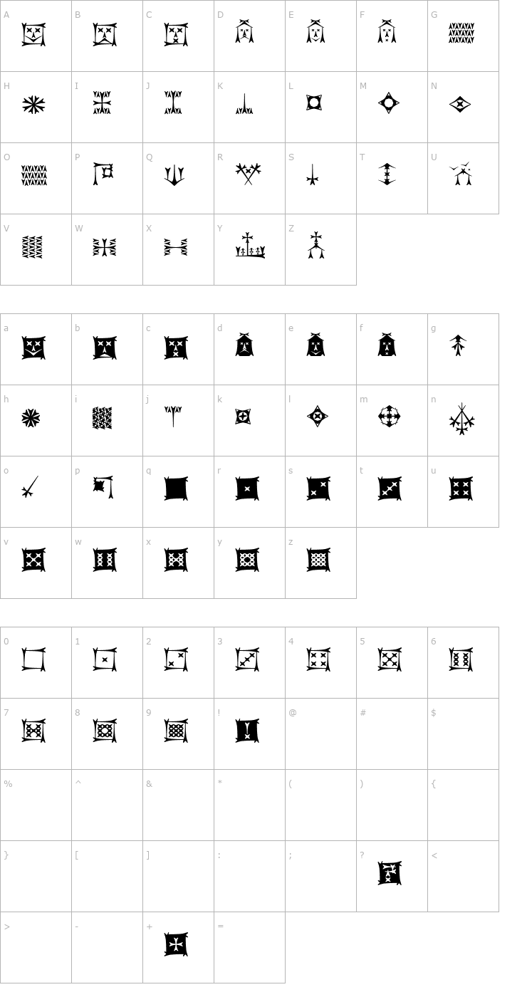 Character Map Carbolith Trips Font