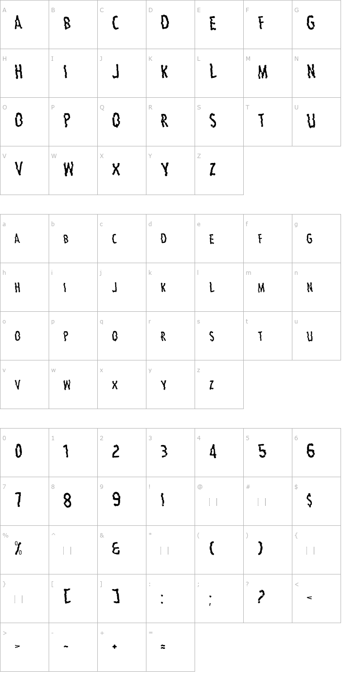 Character Map Carbon Font