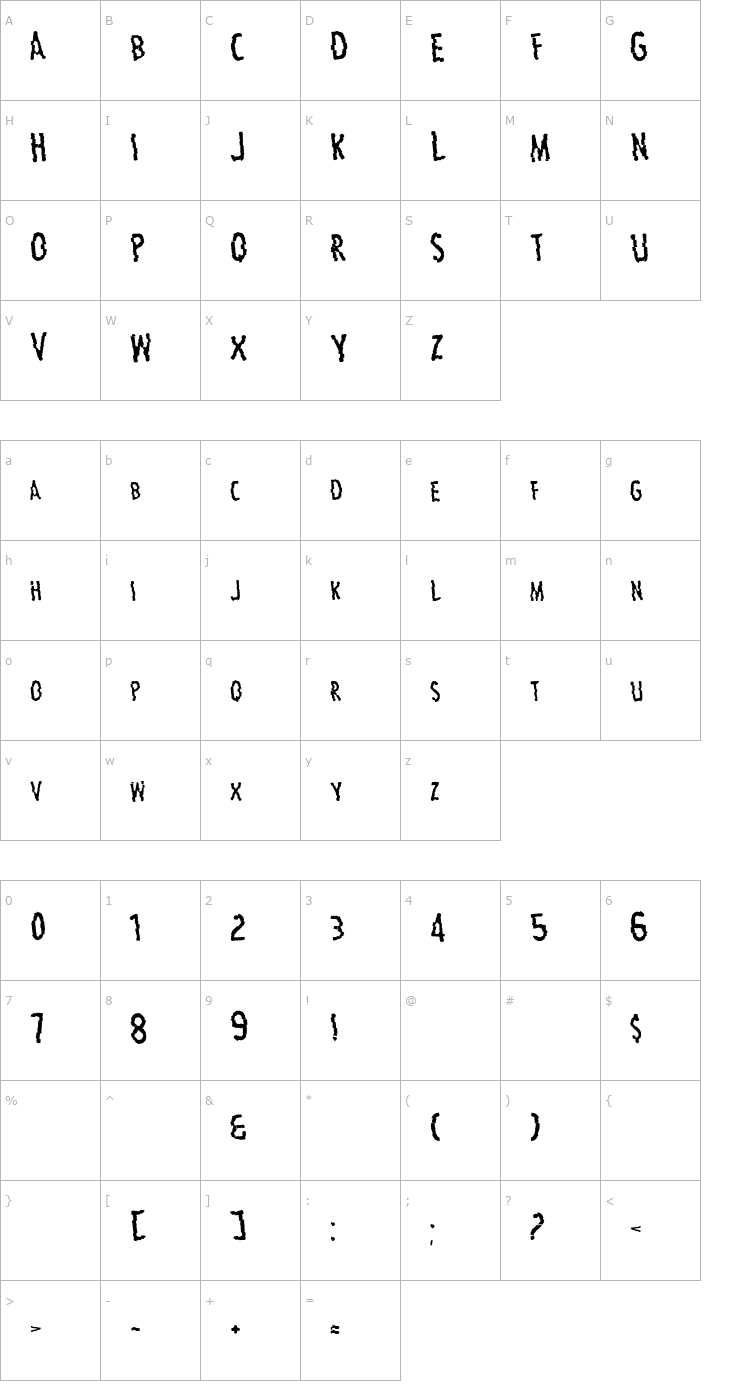 Character Map CarbonRegular Font