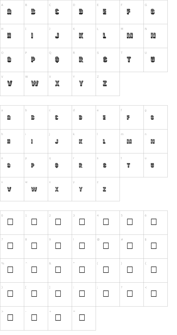 Character Map Cardiff Font