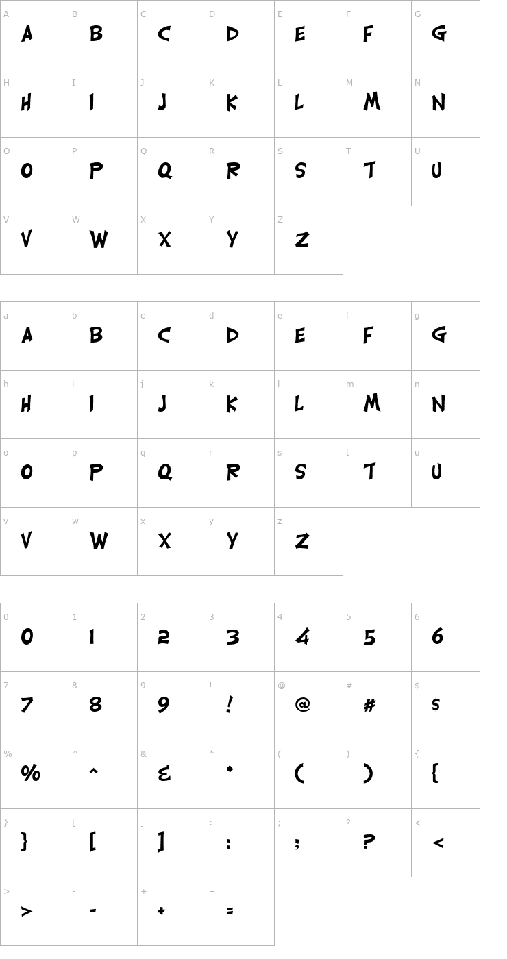 Character Map Carlisle Regular Font