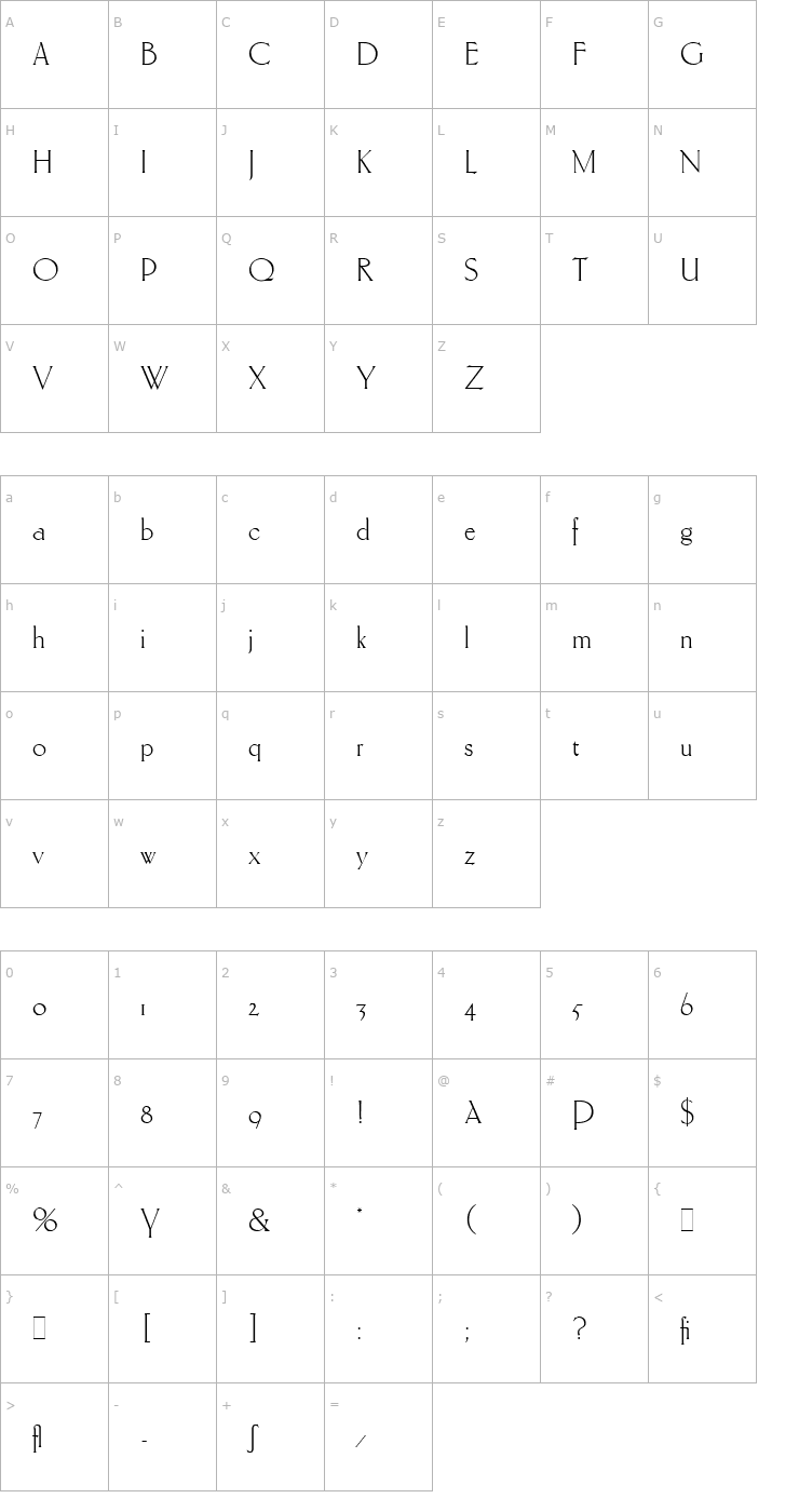 Character Map Carlton LET Plain1.0 Font