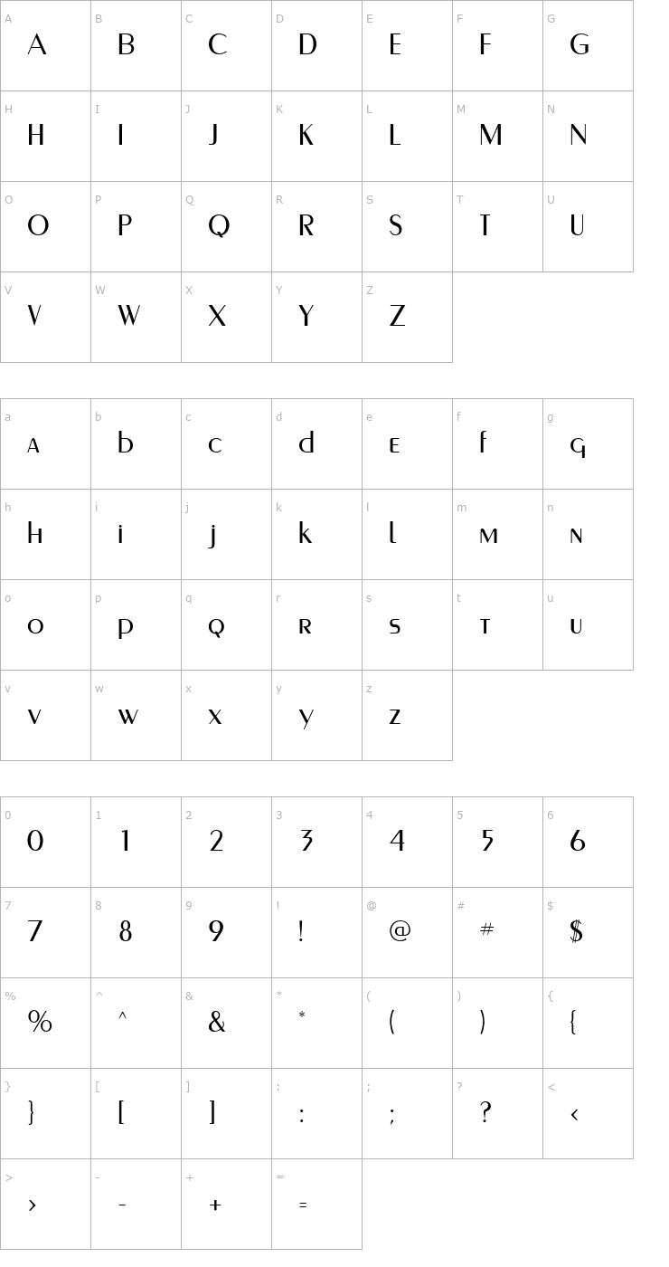 Character Map Carnati SSi Font