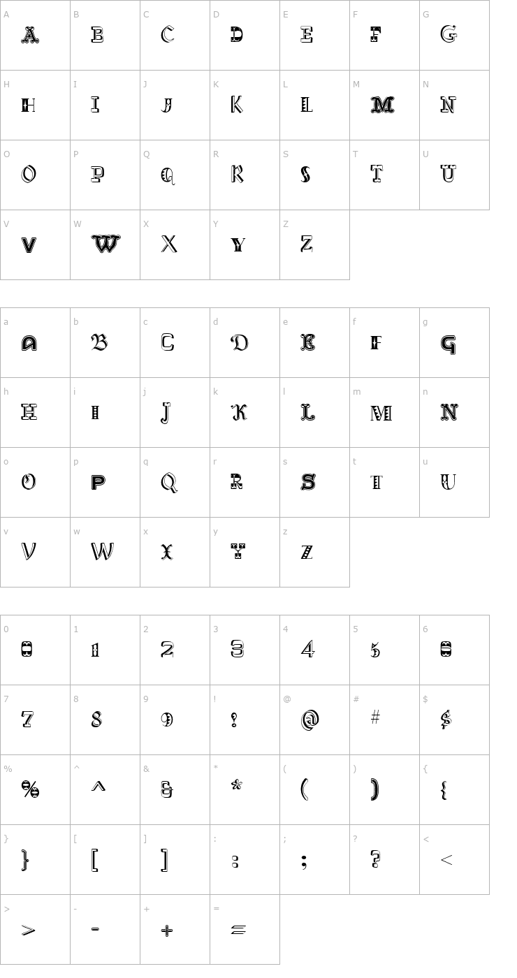 Character Map Carnaval do Brasil Font