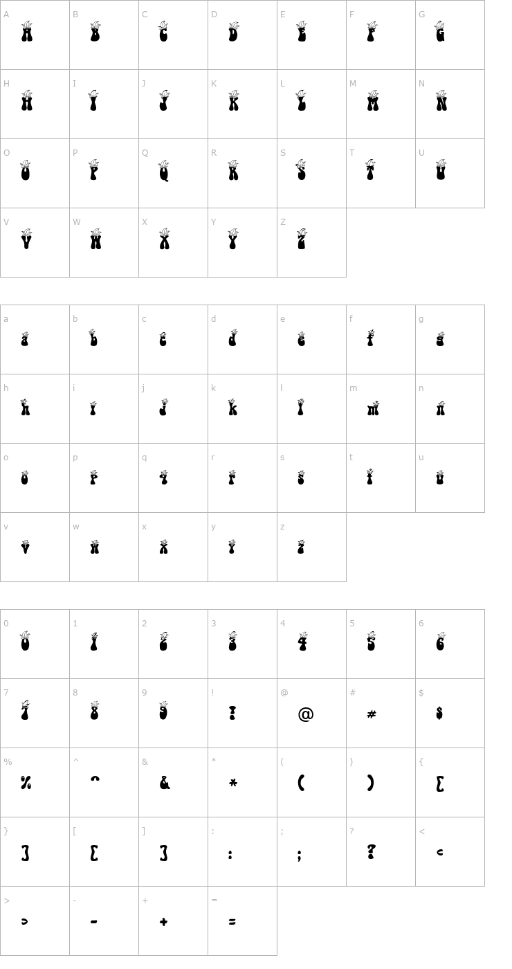 Character Map Carnival Becker Font