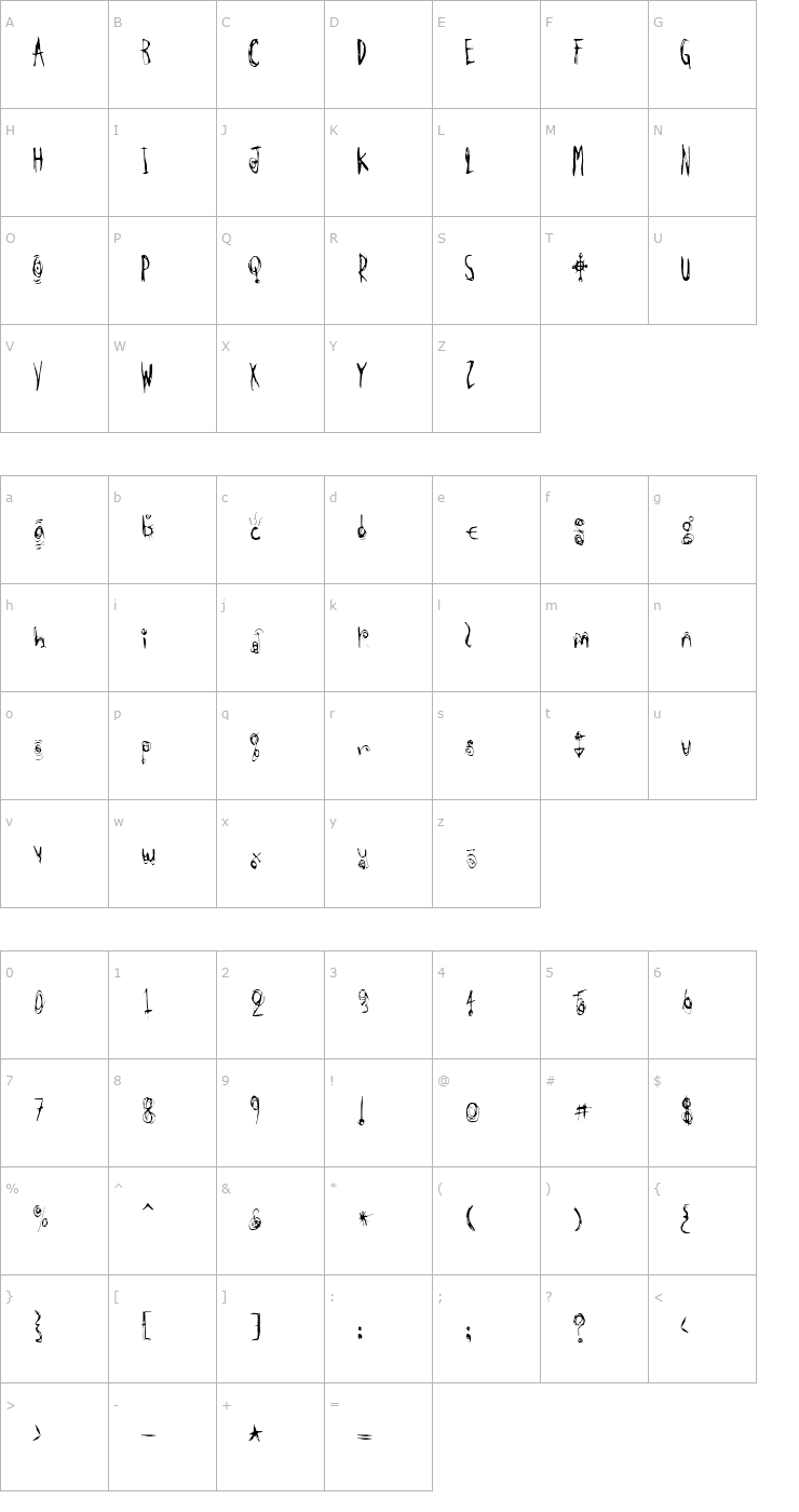 Character Map Carnival Font