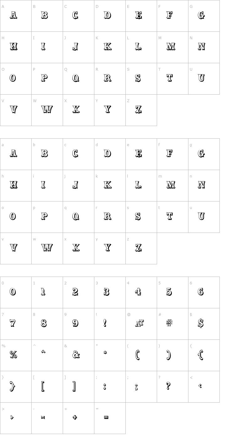 Character Map Carnival Open Font