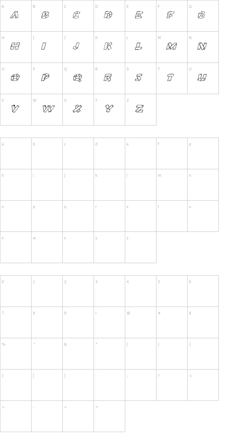 Character Map Carpenter-Norma Font