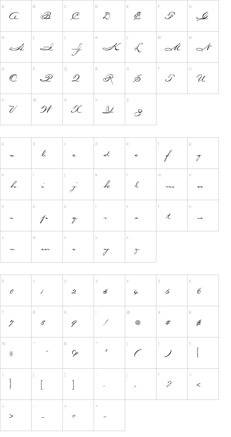 Character Map Carpenter Script Font