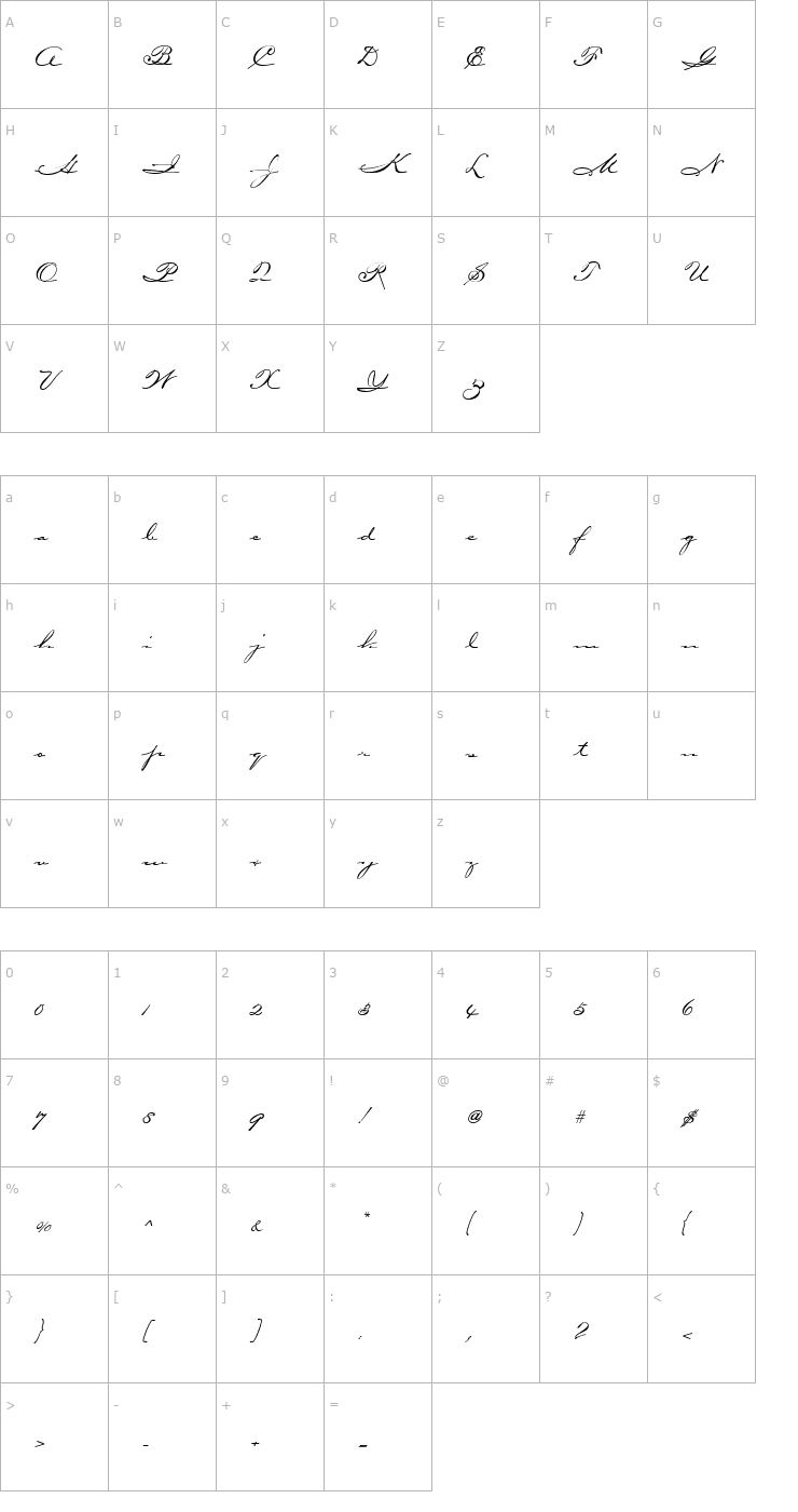 Character Map CarpenterICG Font