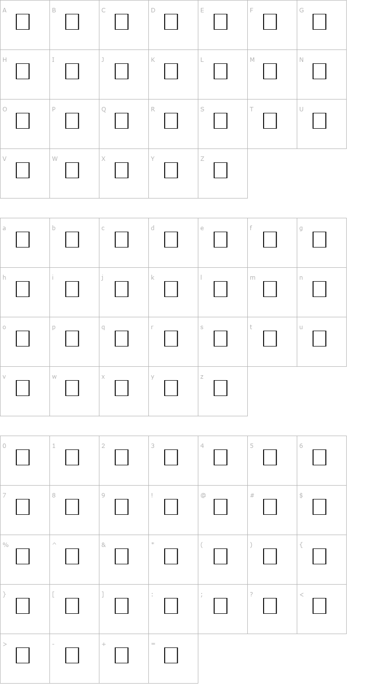 Character Map CarrElectricDingbats Regular Font