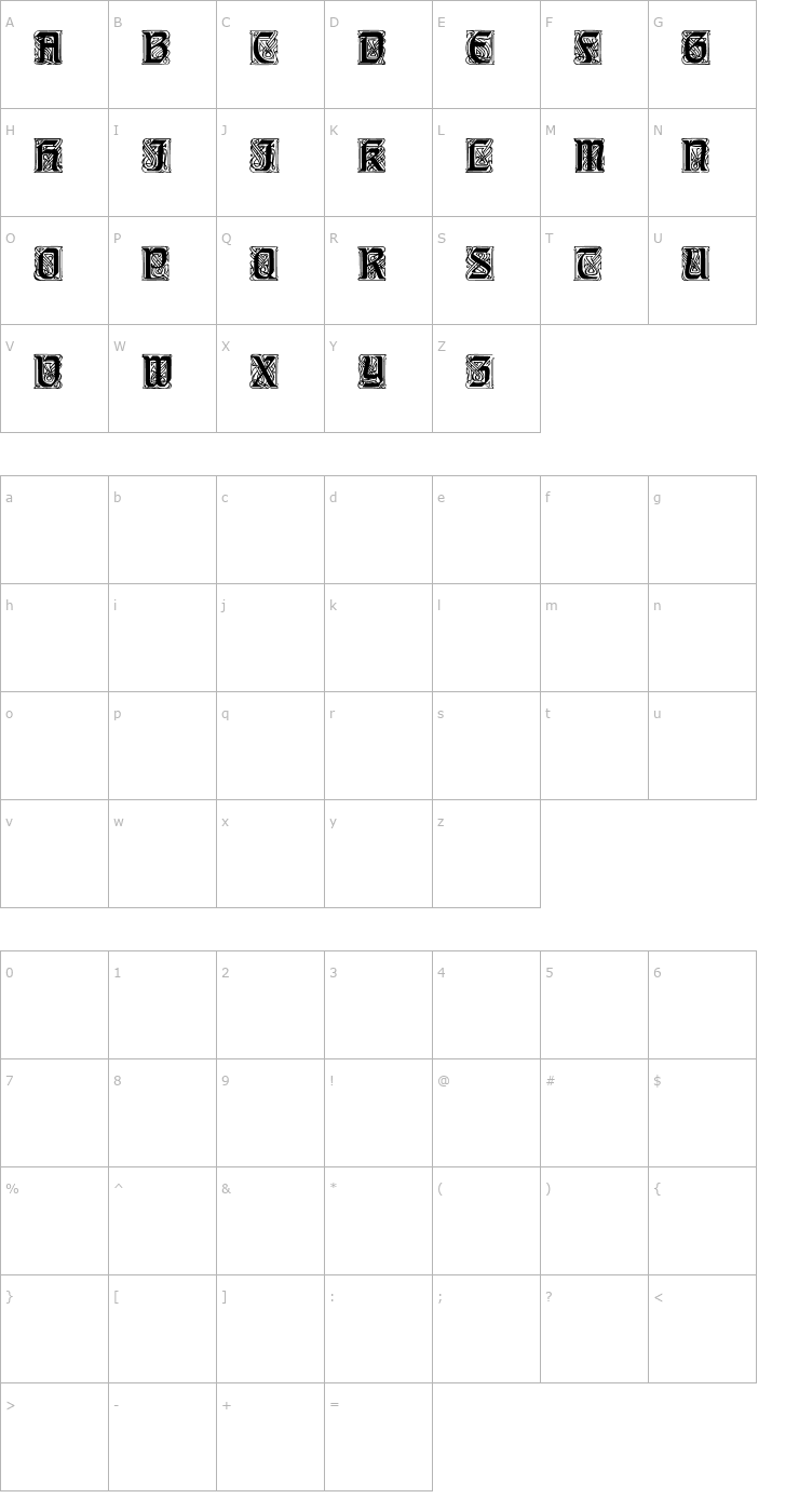 Character Map CarrickCaps Font