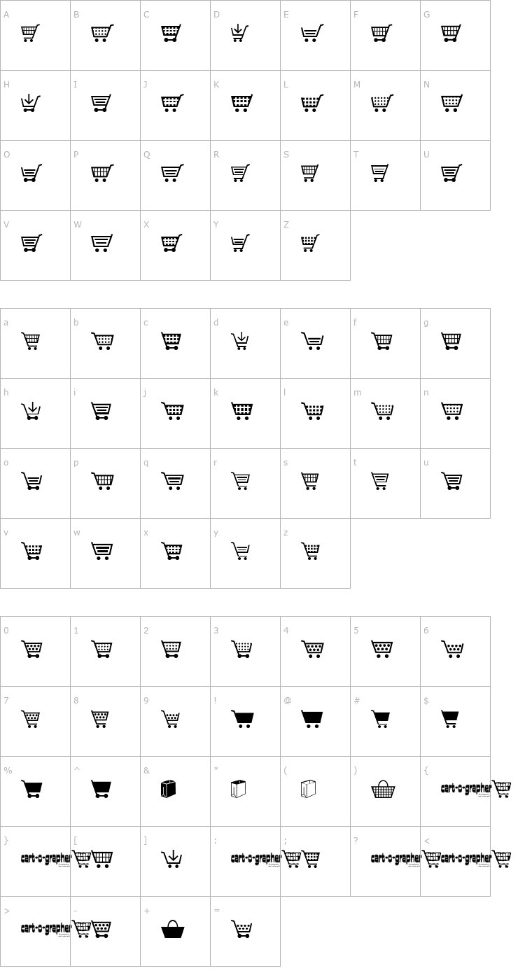 Character Map cart o grapher Font