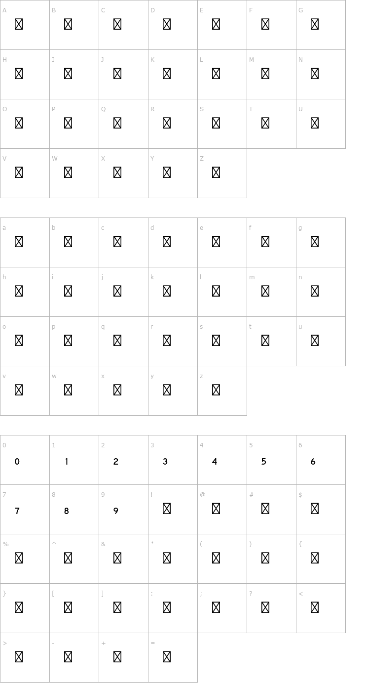 Character Map CartaStd Font