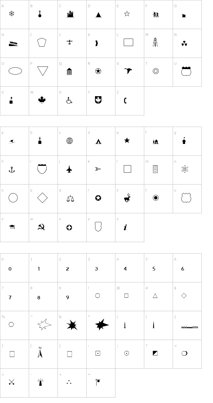 Character Map Cartographer SSi Font