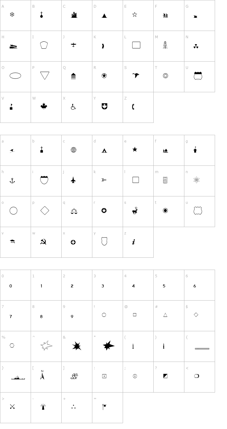 Character Map CartographerSSi Font