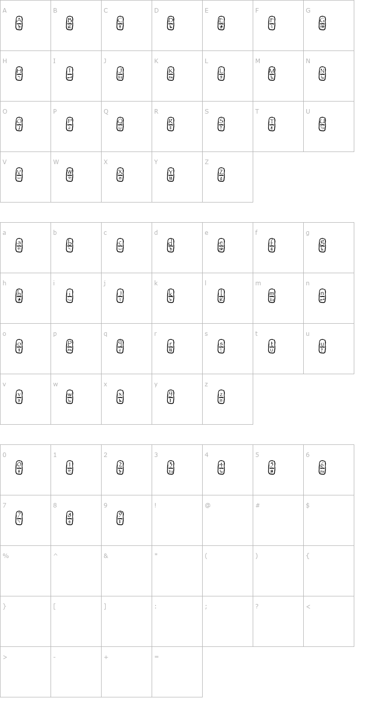 Character Map Cartouche Font