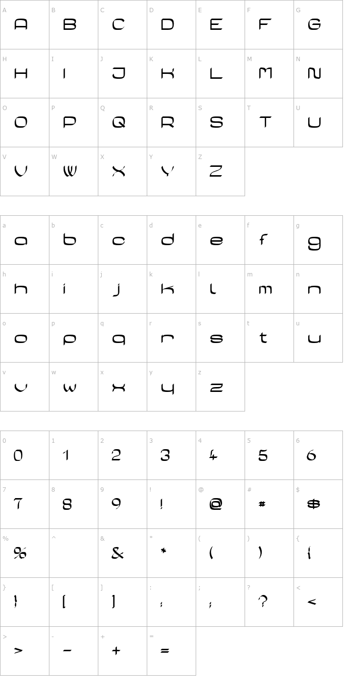 Character Map Casa Sans Font