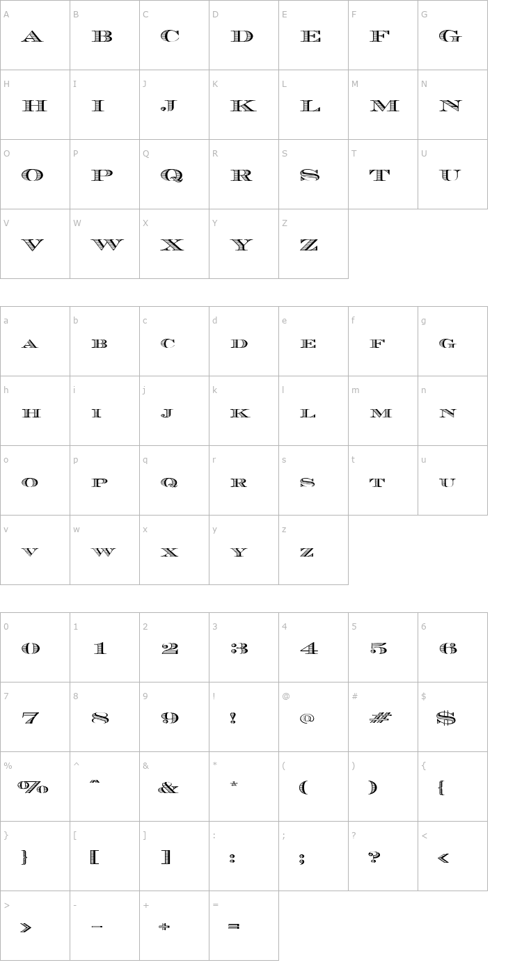 Character Map CashExtended Font