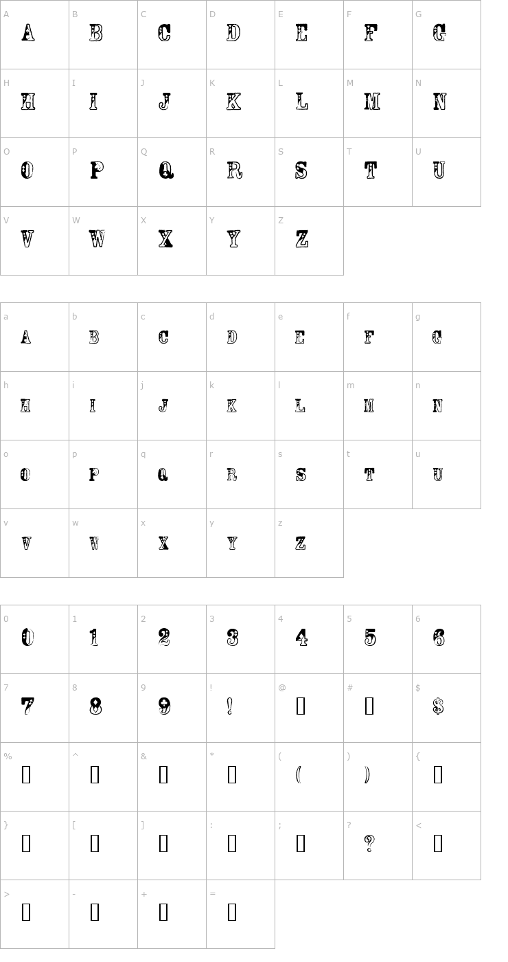 Character Map Casino Queen Font