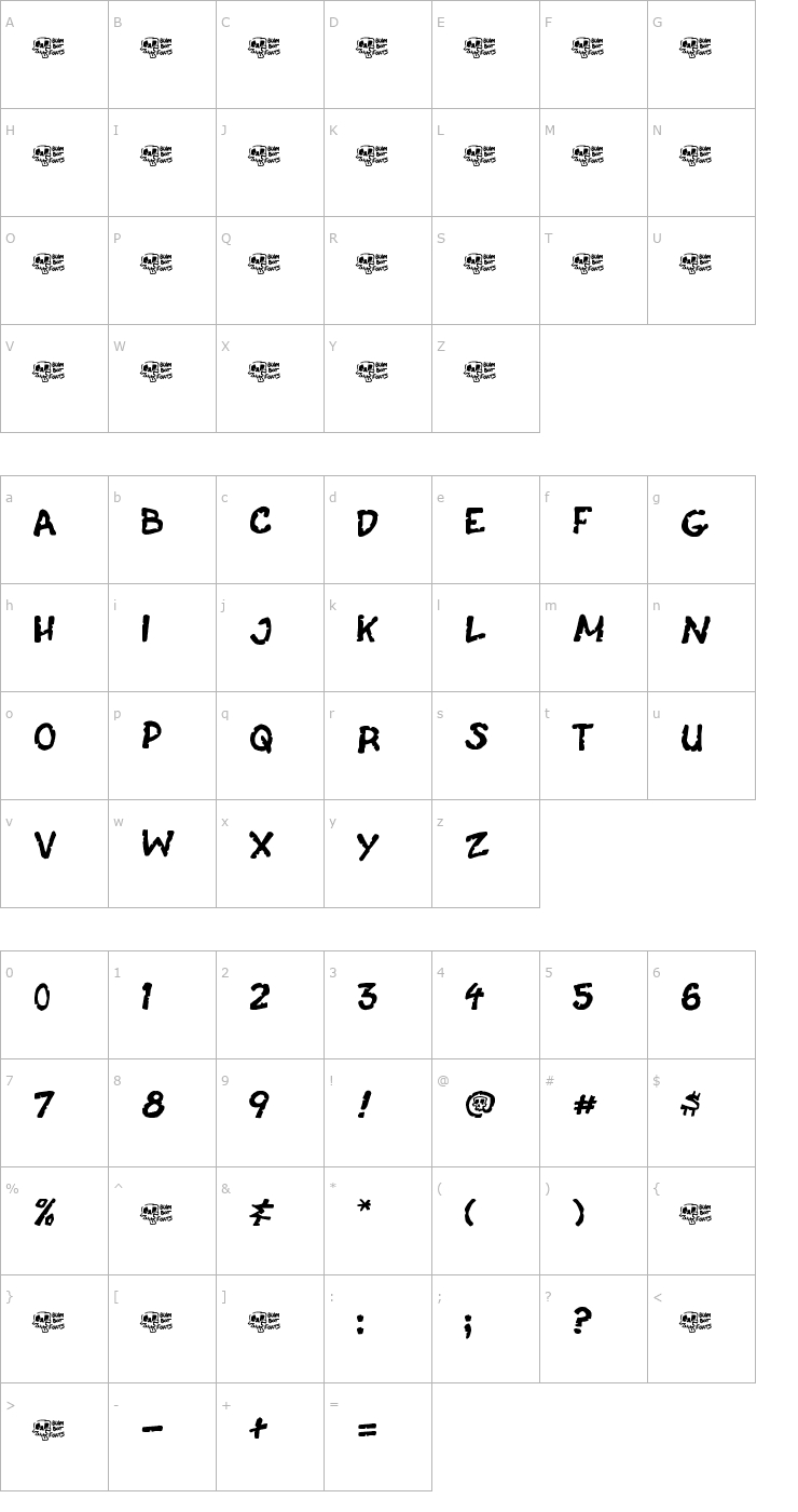 Character Map Casket Breath Font