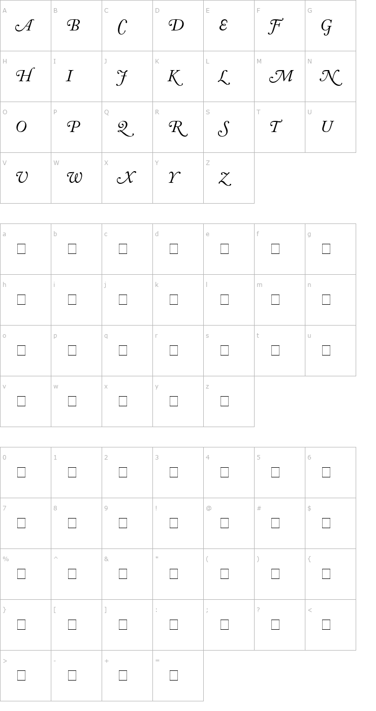 Character Map Caslon Swash SSi Italic Font