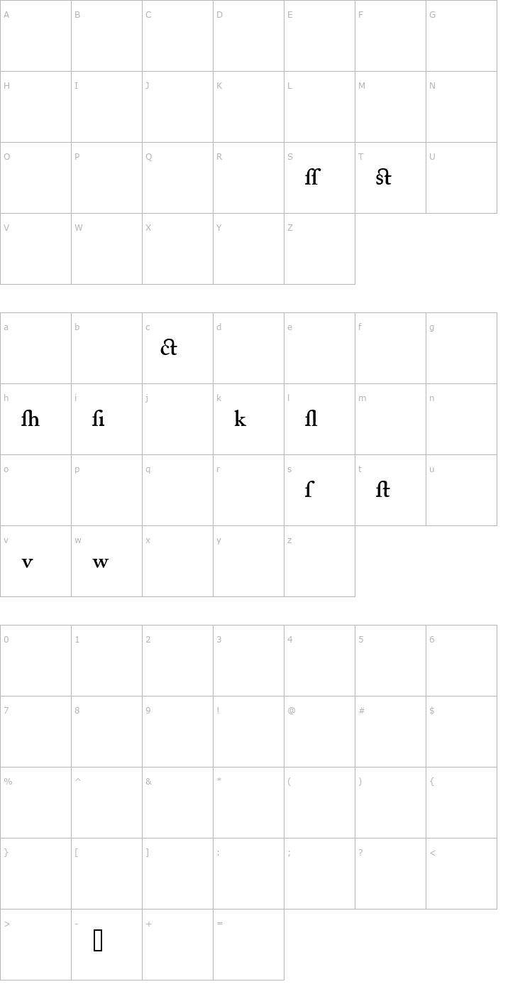 Character Map CaslonAlternateSSK SemiBold Font