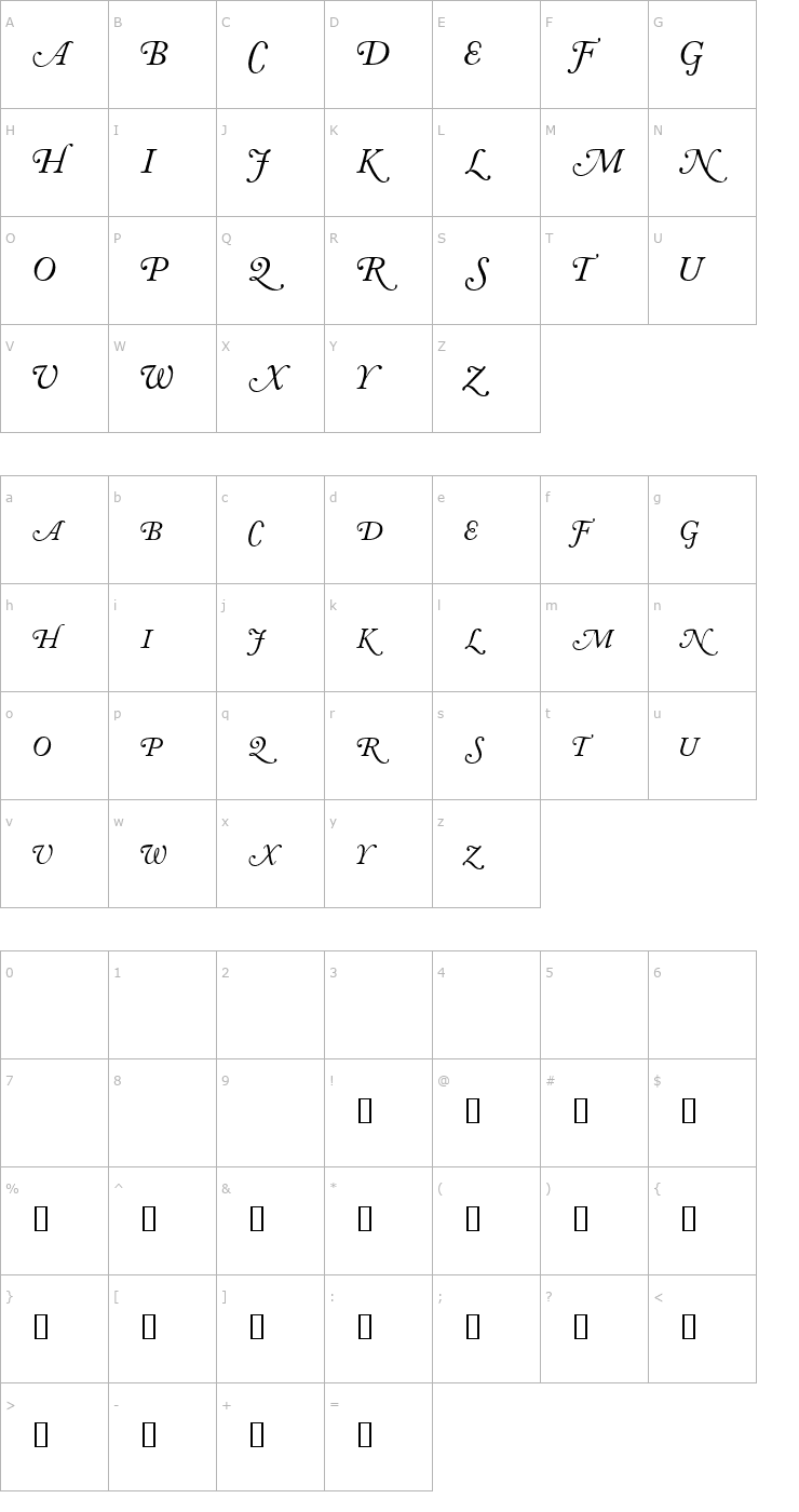 Character Map CaslonSwashSCapsSSK Italic Font