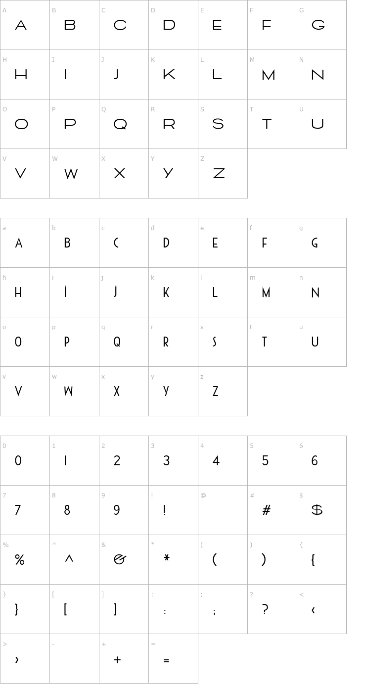 Character Map Cassandra Normal PDF Font