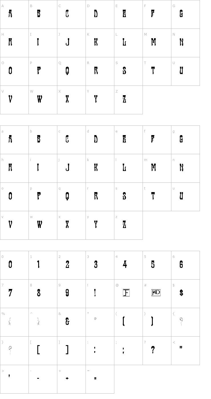 Character Map Casting Font