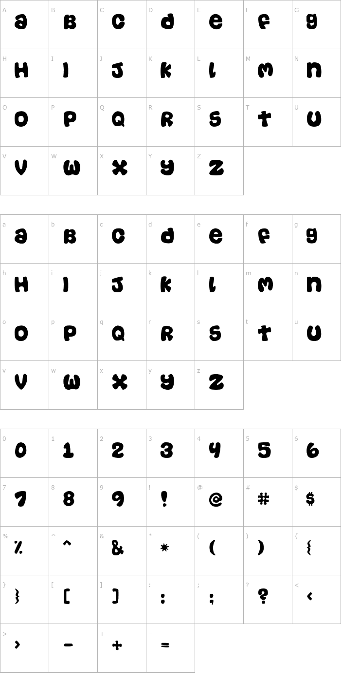 Character Map Casual Font