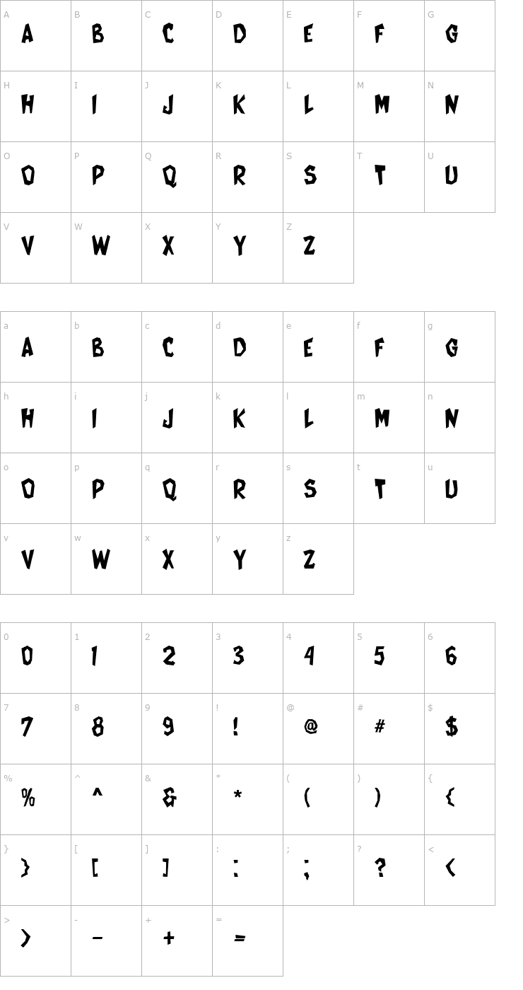 Character Map Cat Women Font