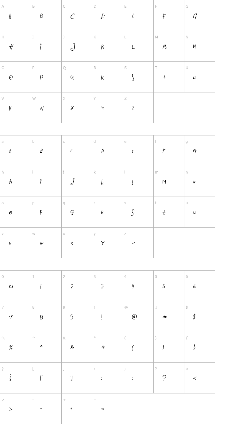 Character Map Catnip Font