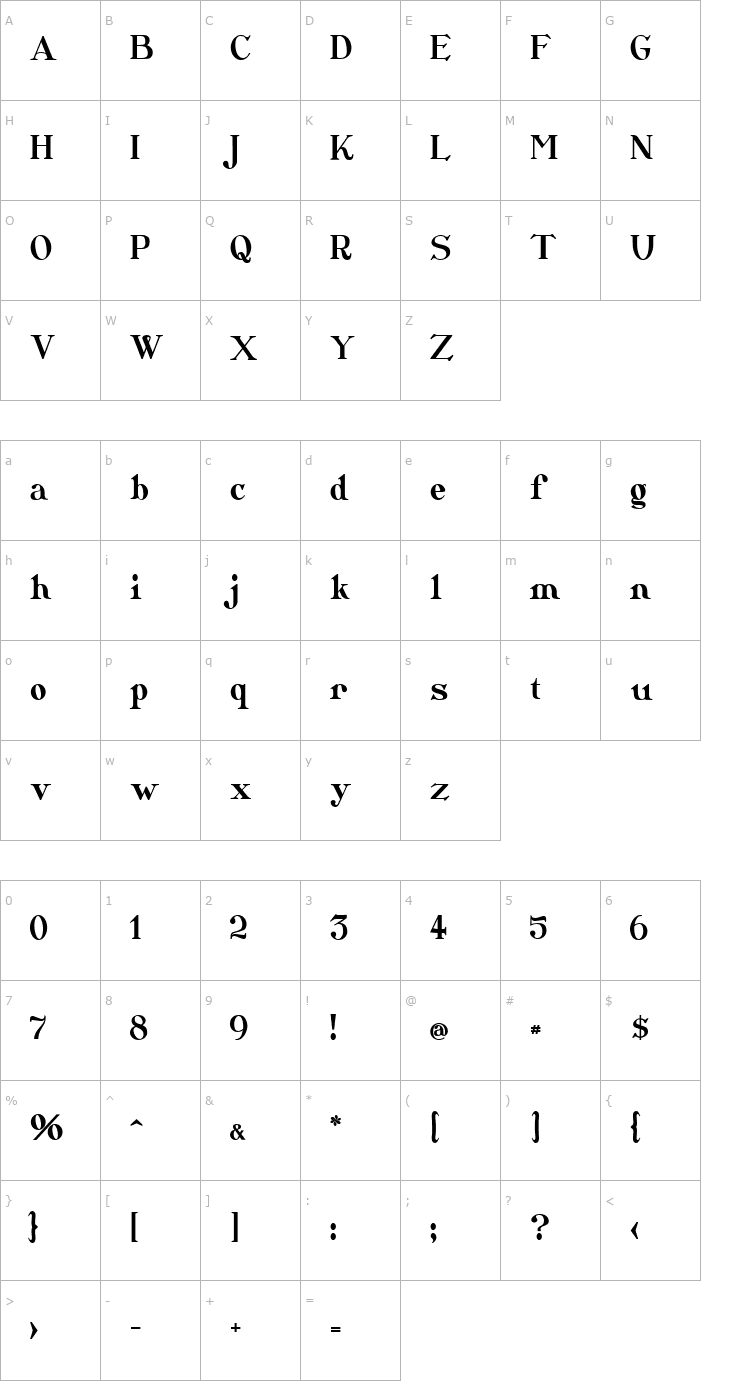 Character Map CatShop Font