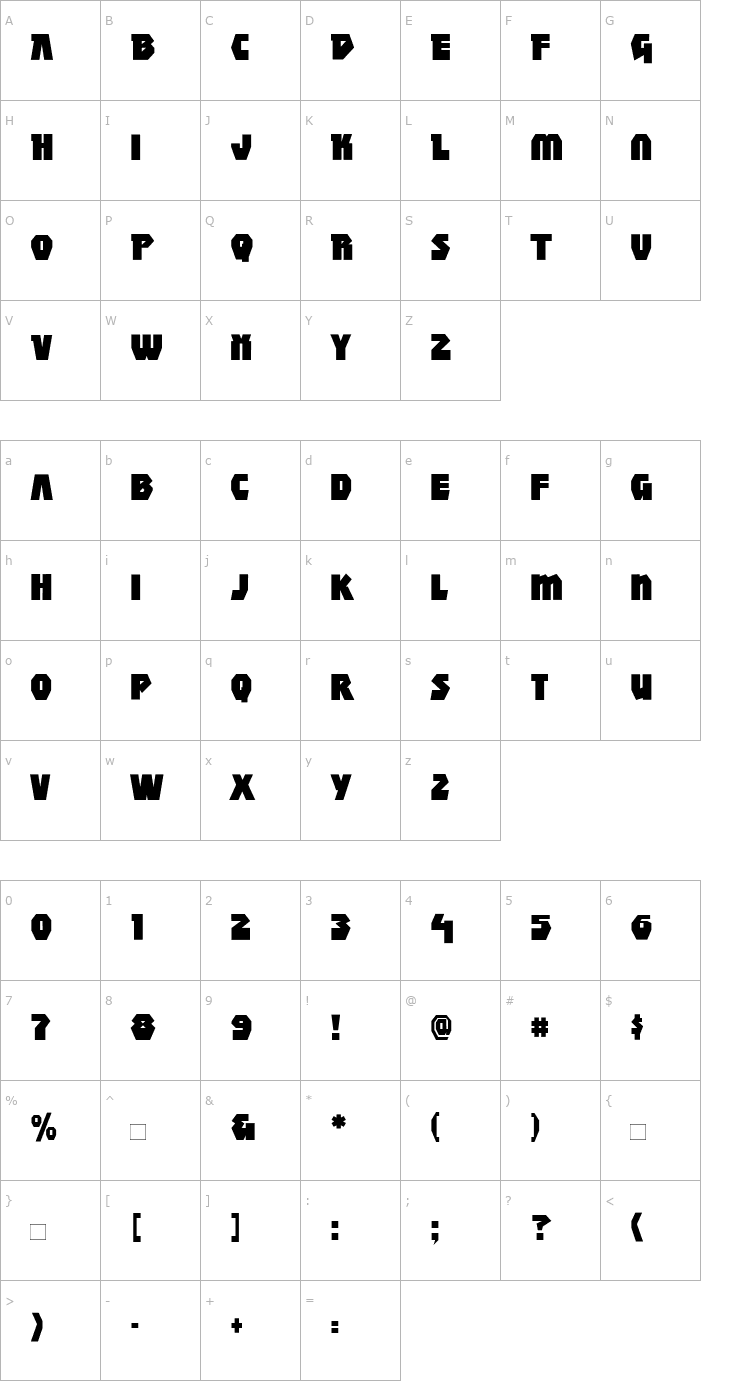 Character Map CCAchtungBaby Font