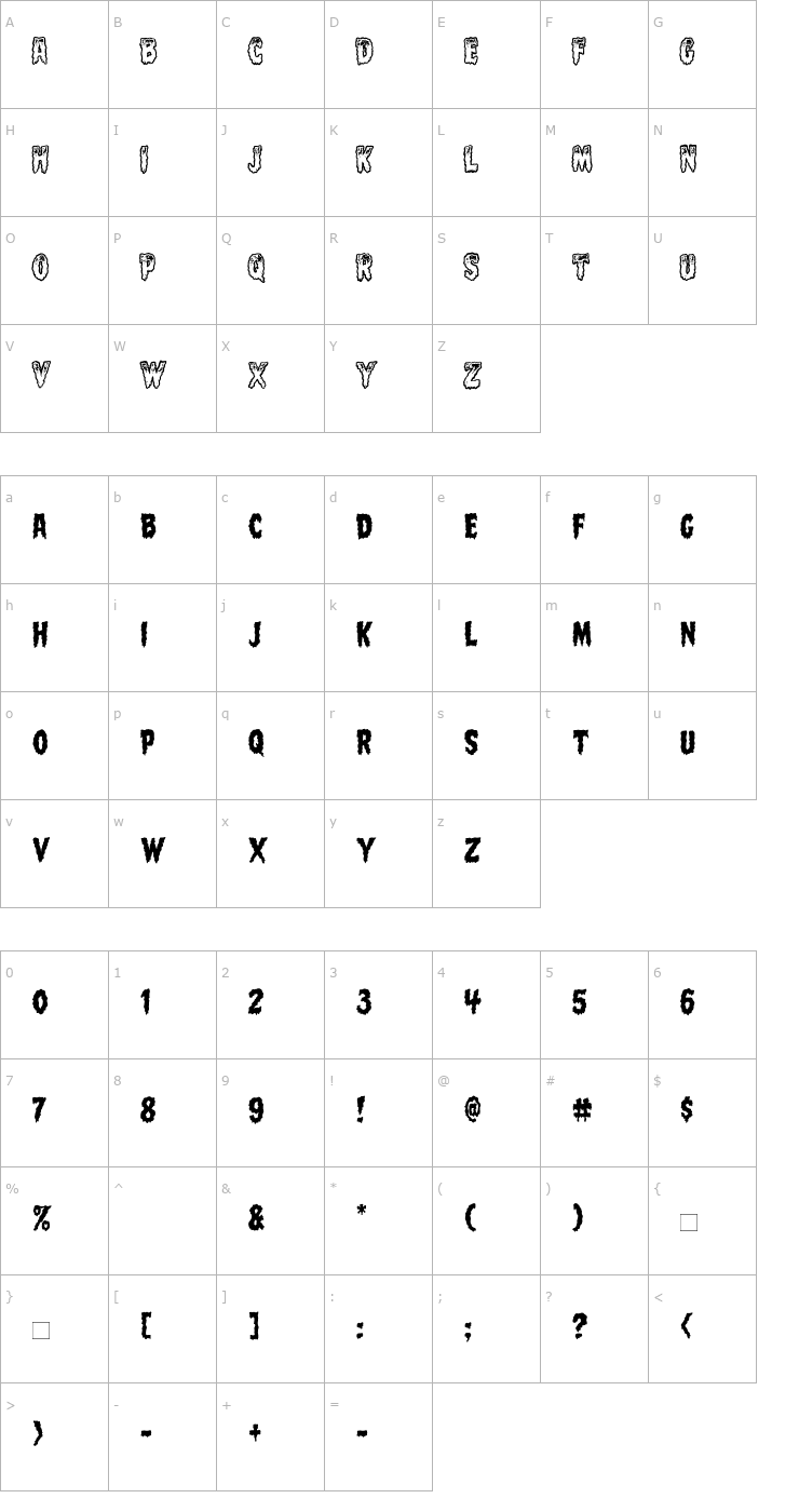 Character Map CCMeltdown Font