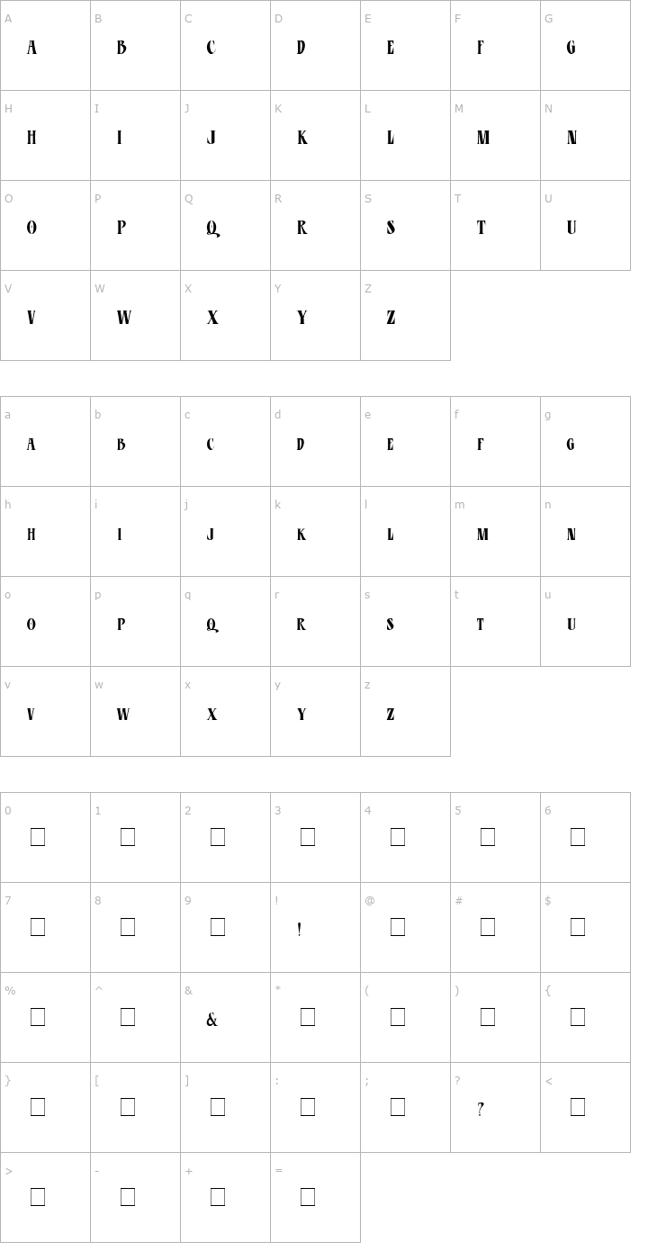 Character Map CD Esoteric Plain Font