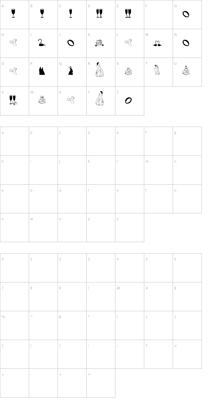 Character Map Celebration Font