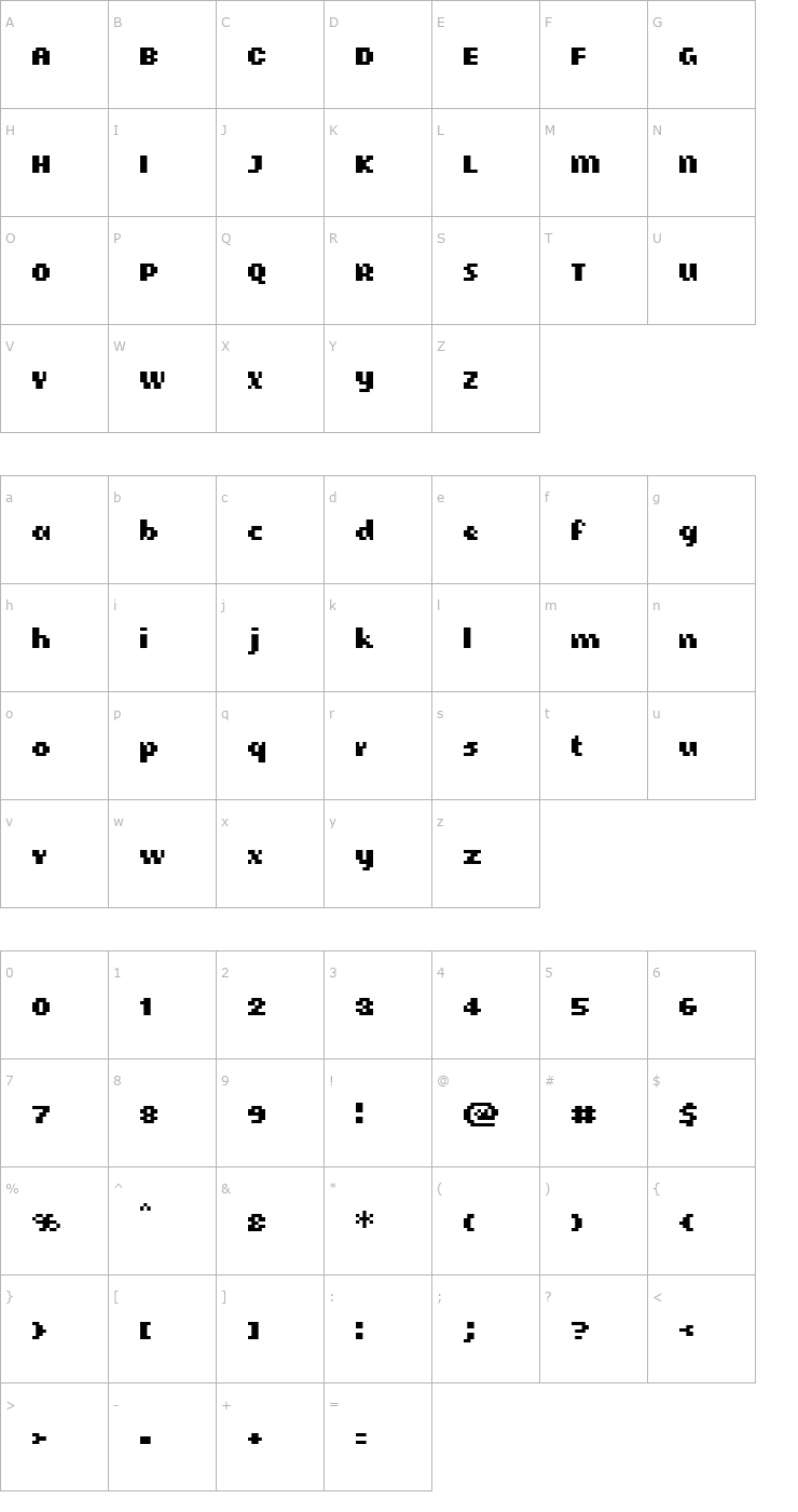 Character Map CellularBold Font