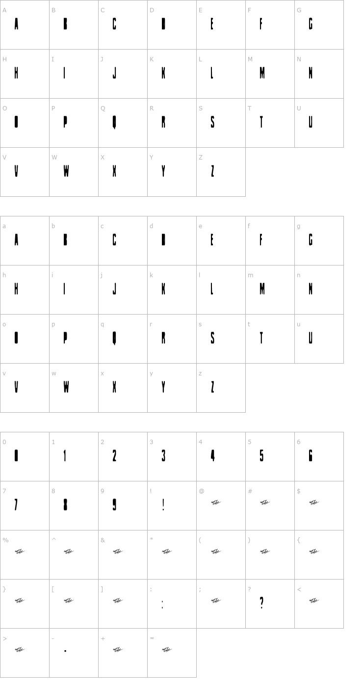 Character Map Celofan Font