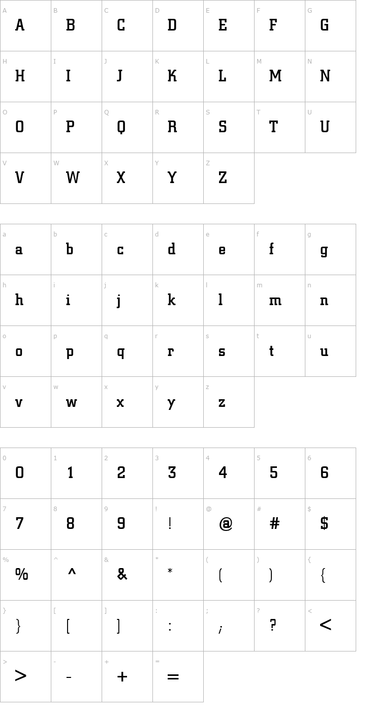 Character Map Center City Bold Font