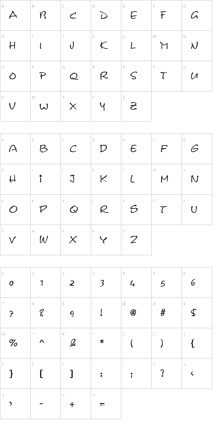 Character Map Cerberix Font