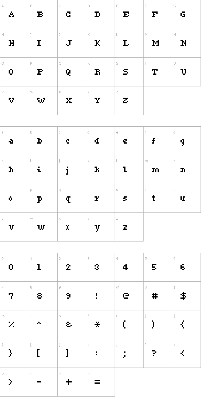 Character Map ceriph 05_55 Font