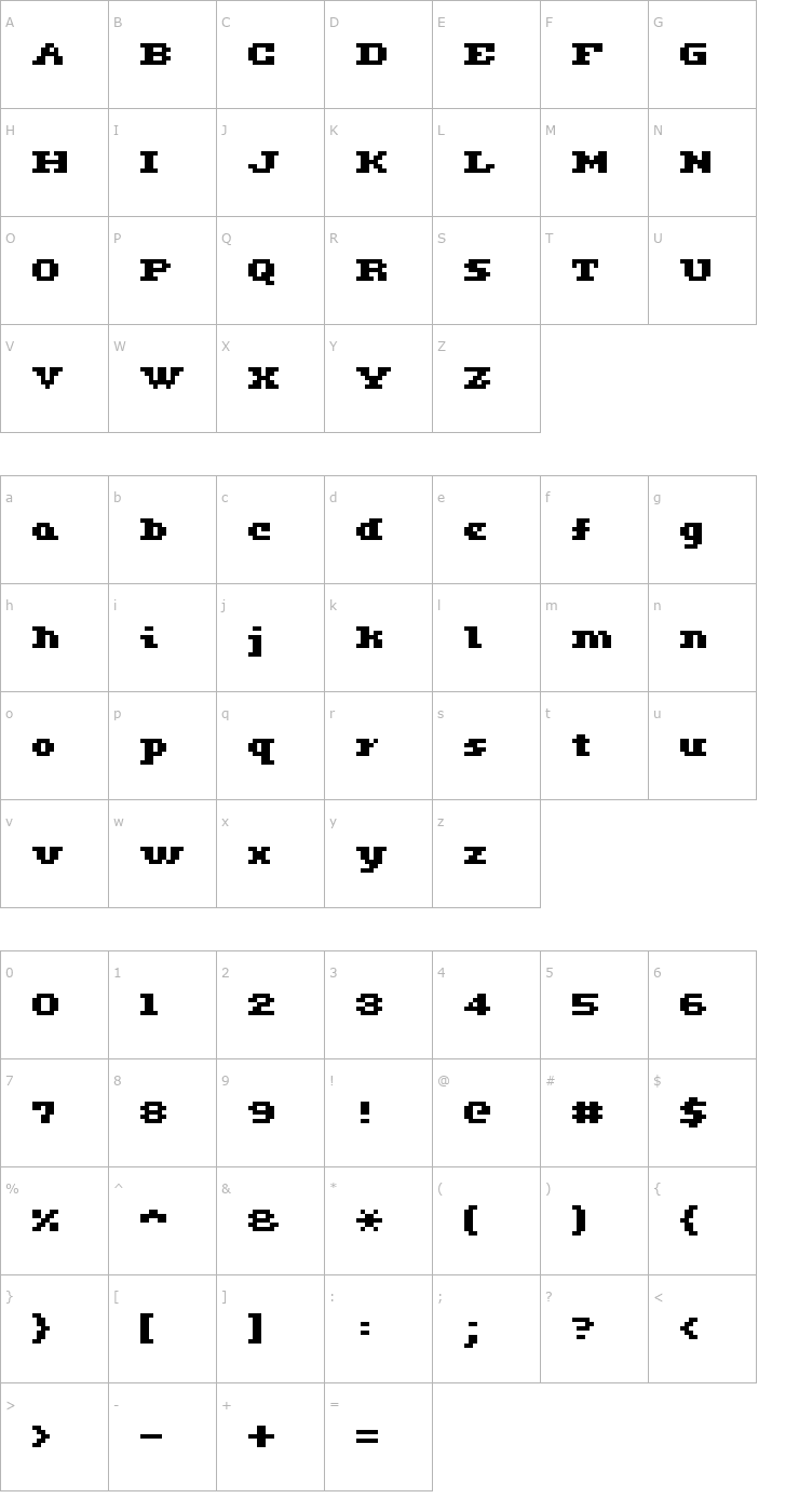 Character Map ceriph 05_63 Font