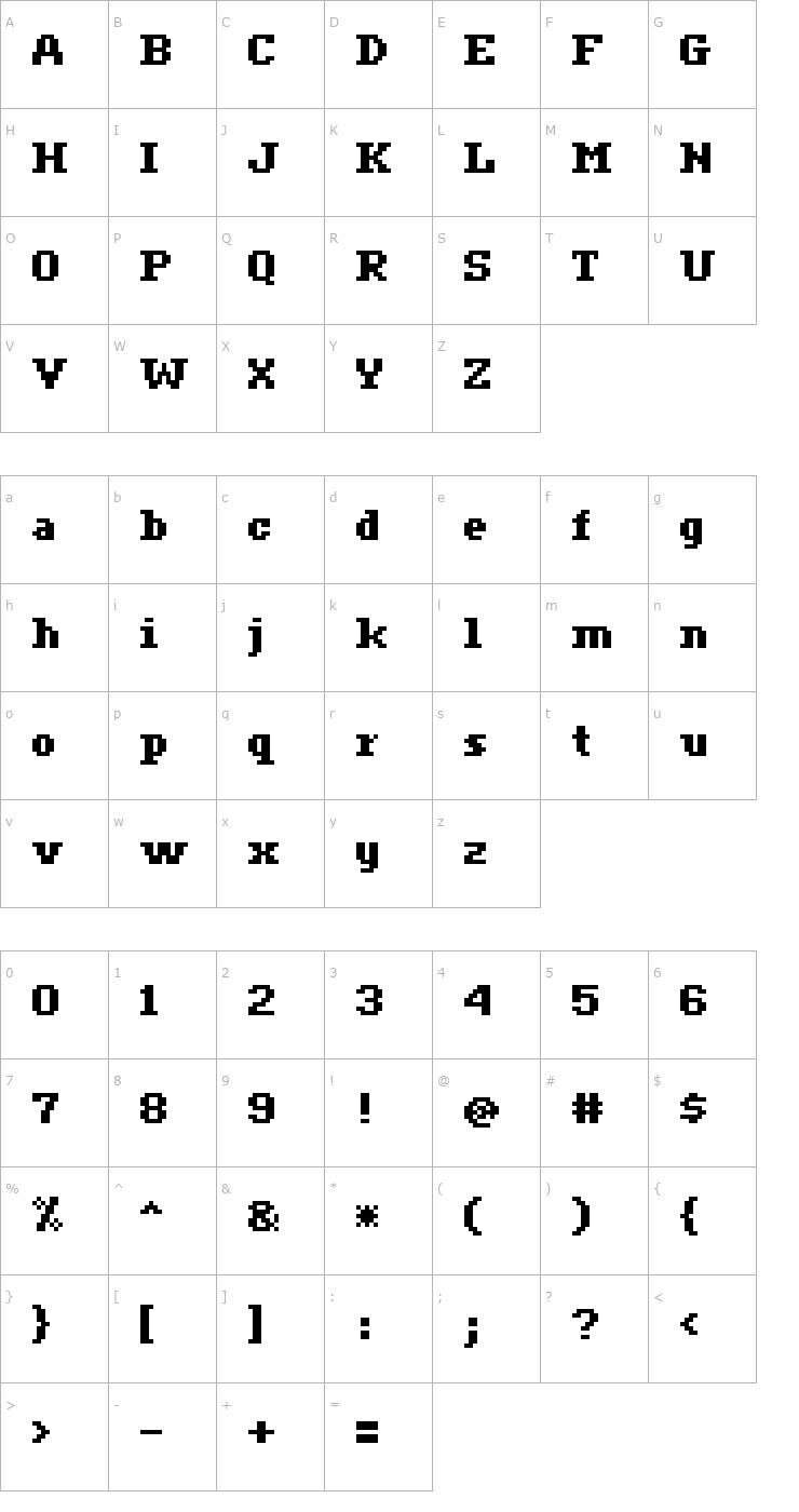 Character Map ceriph 07_65 Font