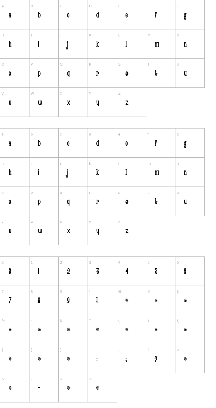 Character Map Chachie Font