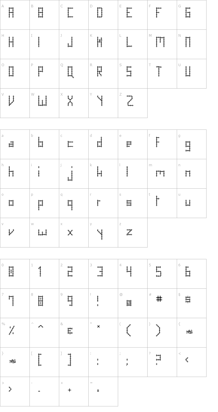 Character Map Chain Letter Font