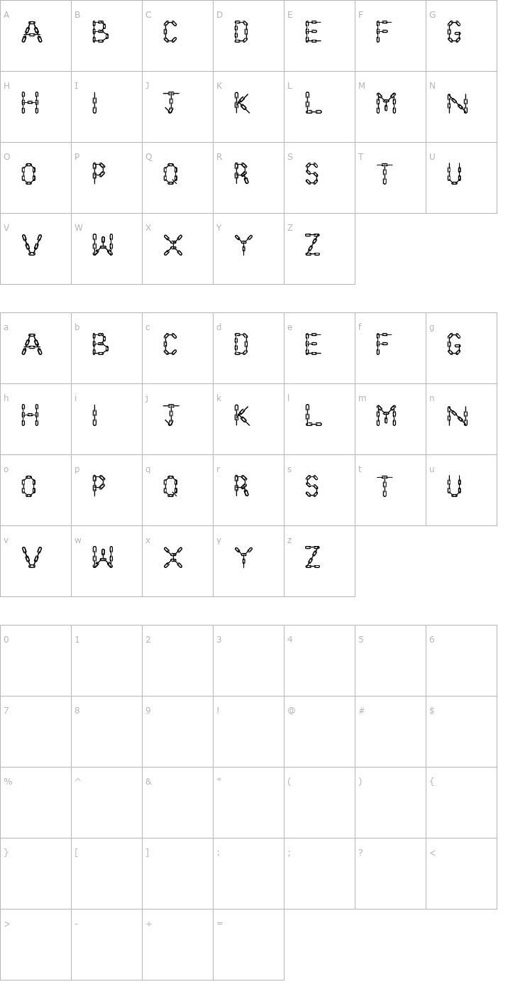 Character Map Chain Letters Font